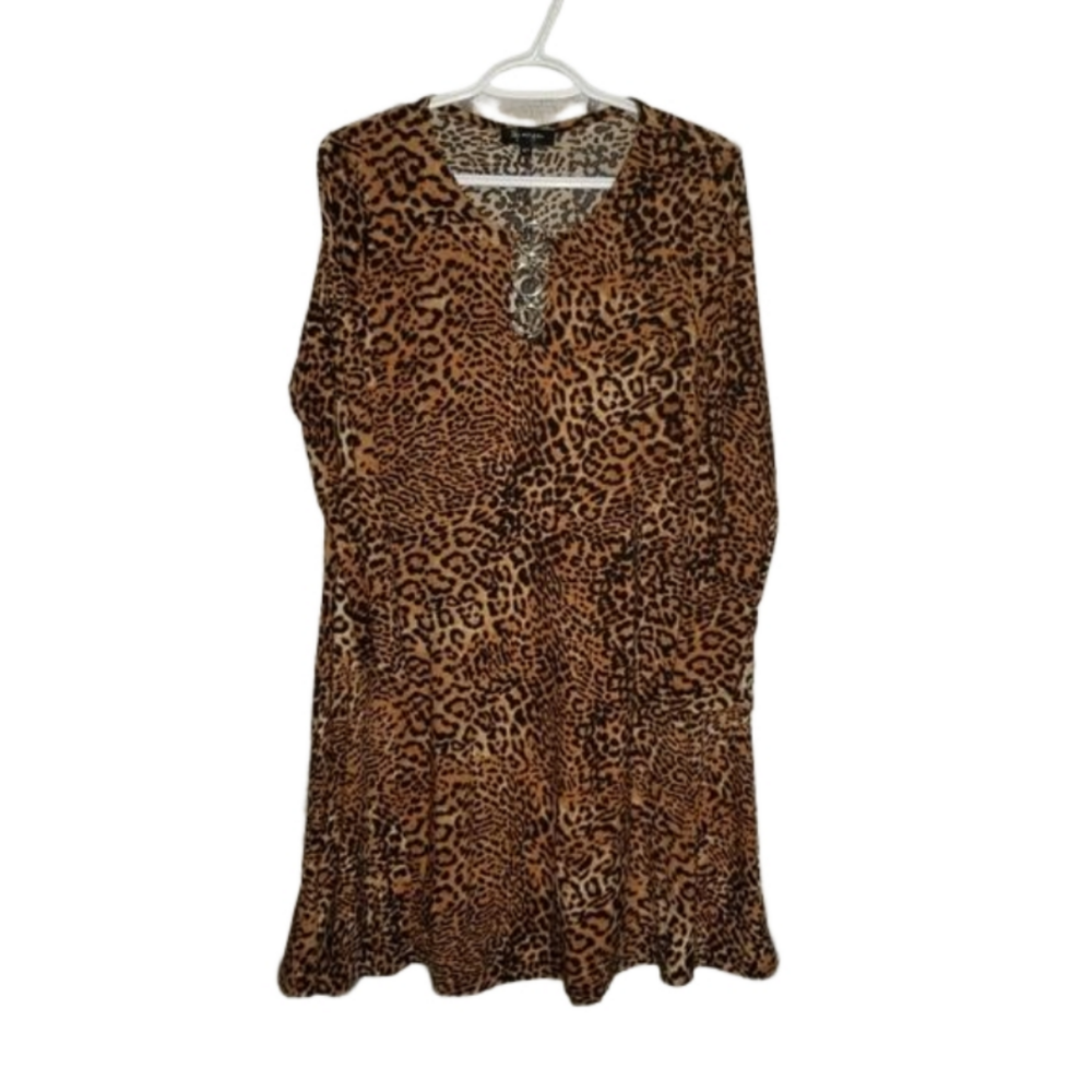 Lily Morgan Womens Cheetah Leopard Print Stretchy Dress Label Reads Size Small